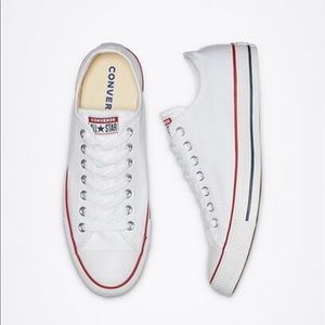White converse classic sneakers (wide width)